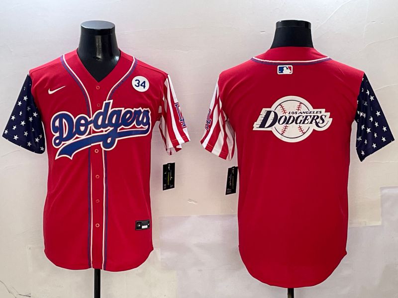 Men Los Angeles Dodgers Blank Red a generation of national flags Joint name 2025 Nike MLB Jersey style 38->los angeles dodgers->MLB Jersey